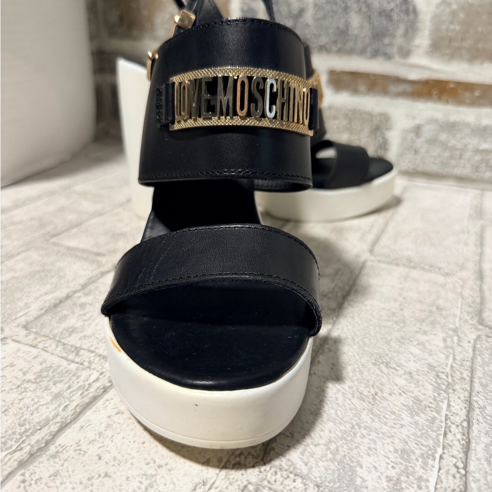 Love Moschino Black and White Platform Heels size 36-6